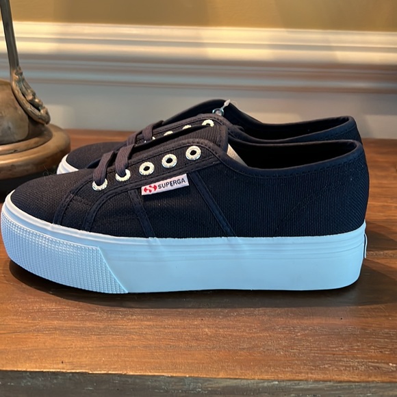 SUPERGA  2750 Basic Platform Navy Sneakers - Picture 3 of 12